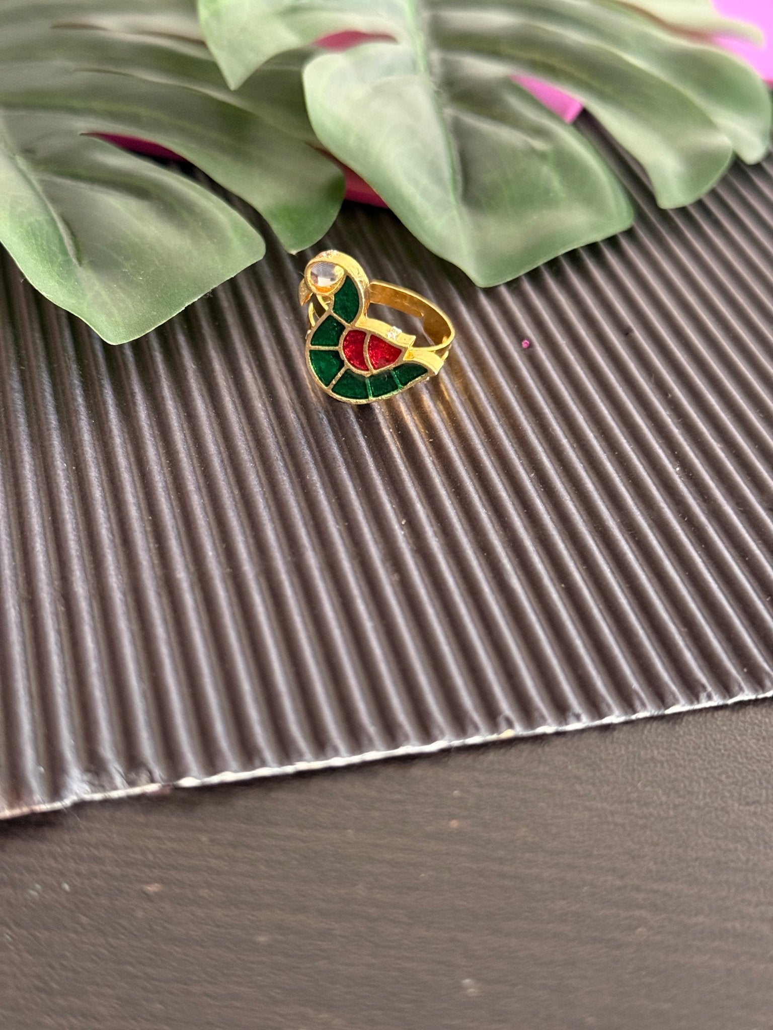 Peacock adjustable ring - Kalakari