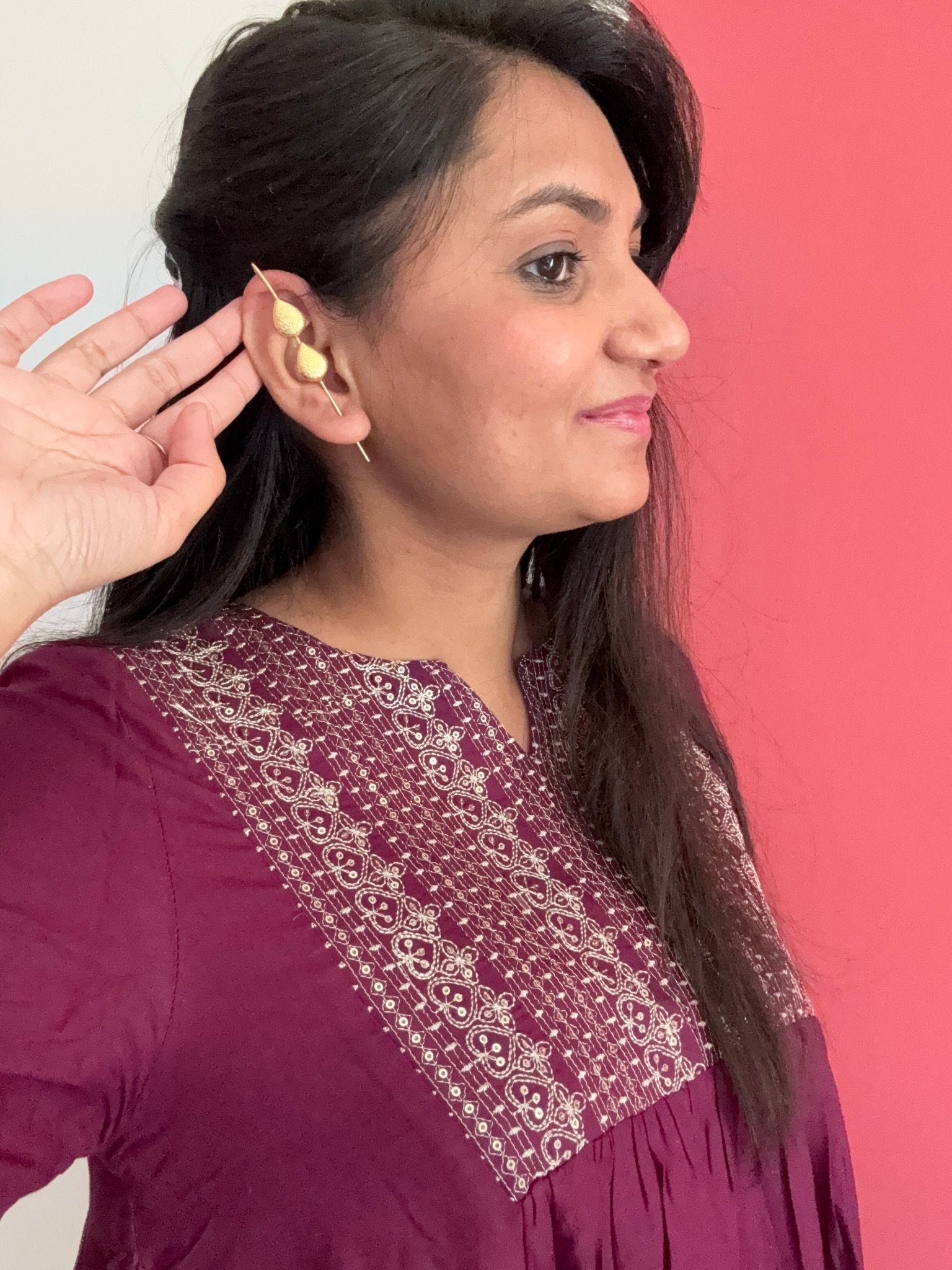 Pearldrop earcuff - Kalakari