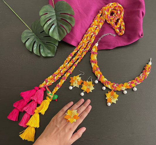 Phoolo ki bahar haldi necklace set - Kalakari