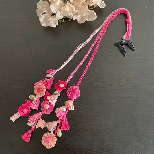 Pink floral parandi - Kalakari