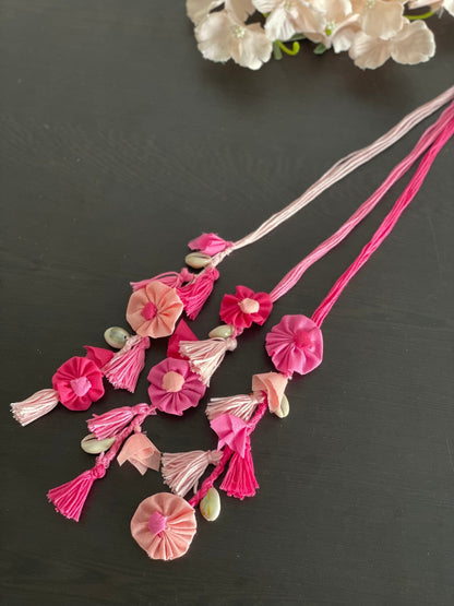 Pink floral parandi - Kalakari