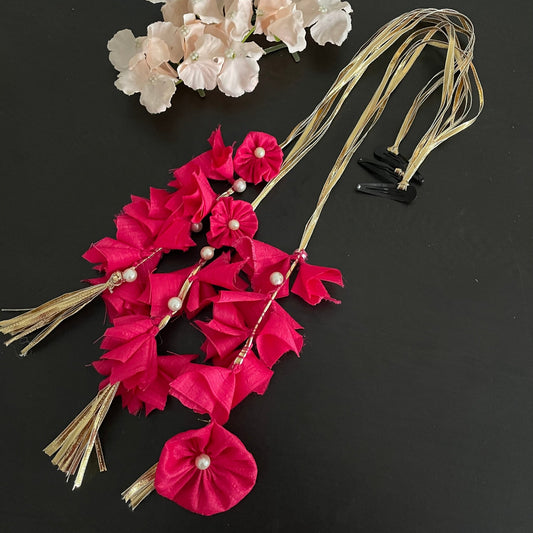 Pink floral parandi - Kalakari