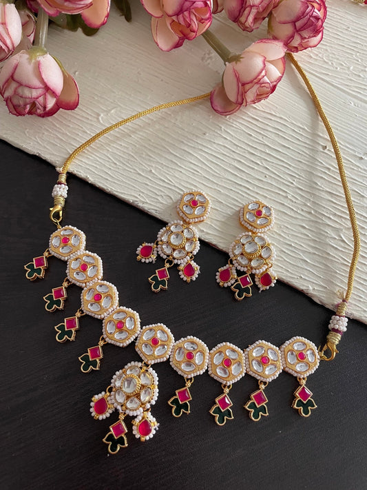Polki necklace set - Kalakari