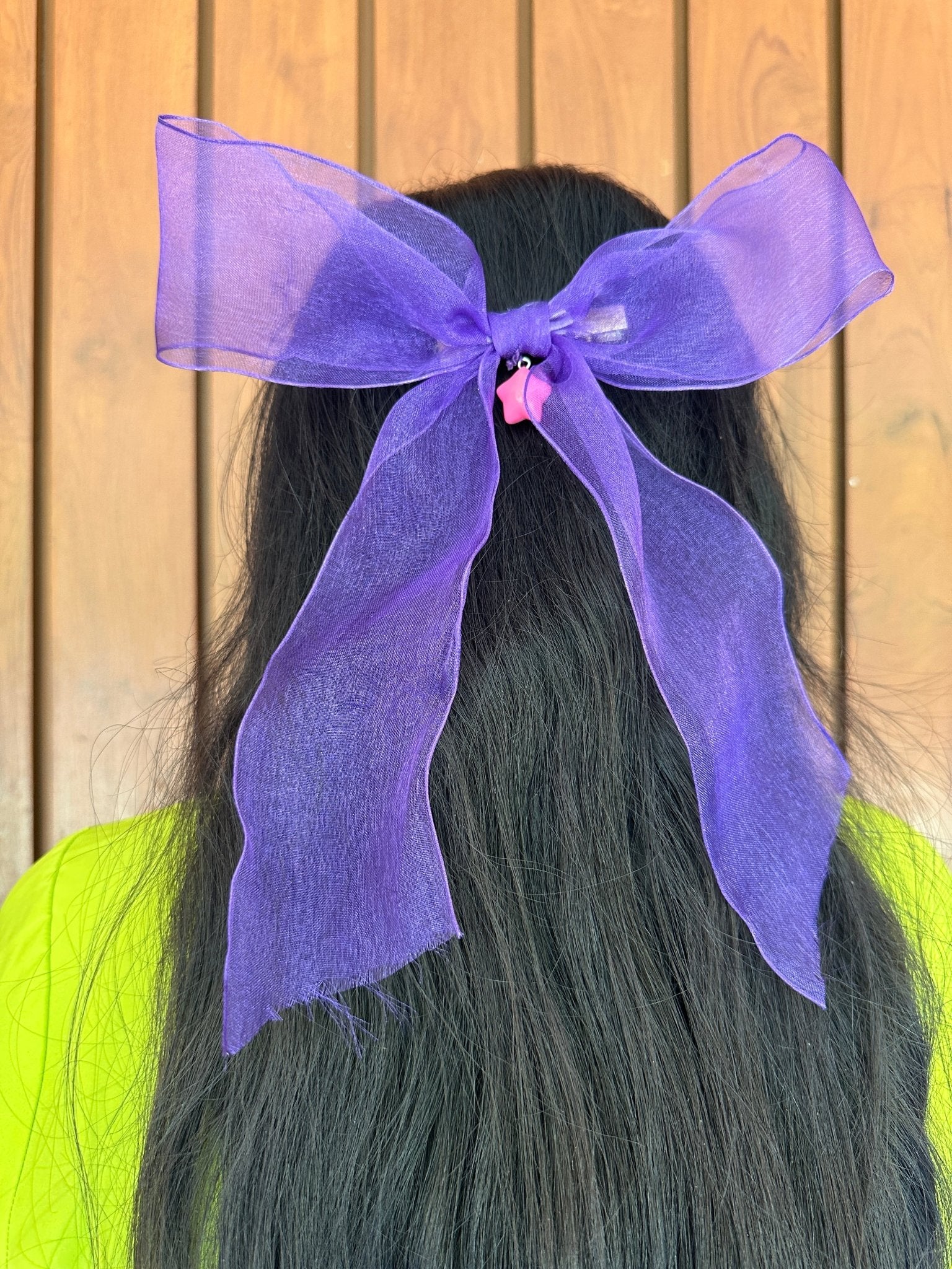 Purple organza statement bow - Kalakari