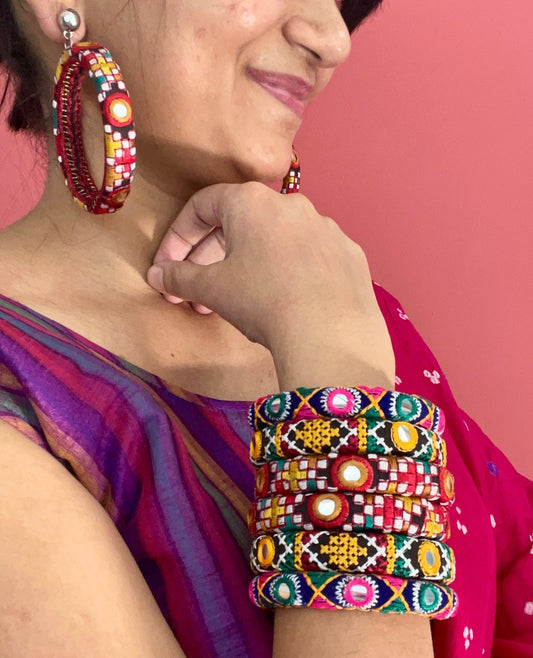 Rabari earrings and bangles - Kalakari