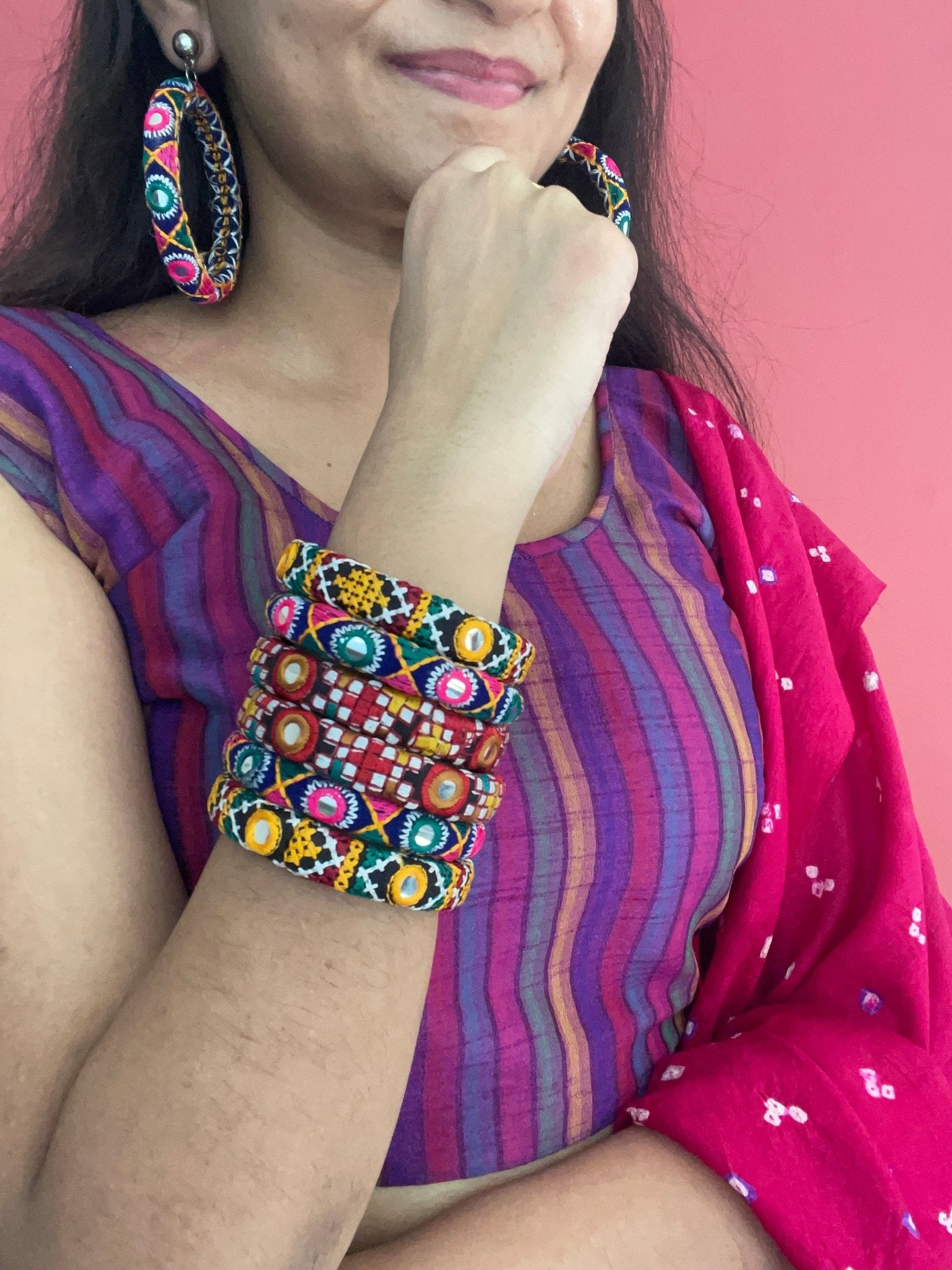 Rabari earrings and bangles - Kalakari