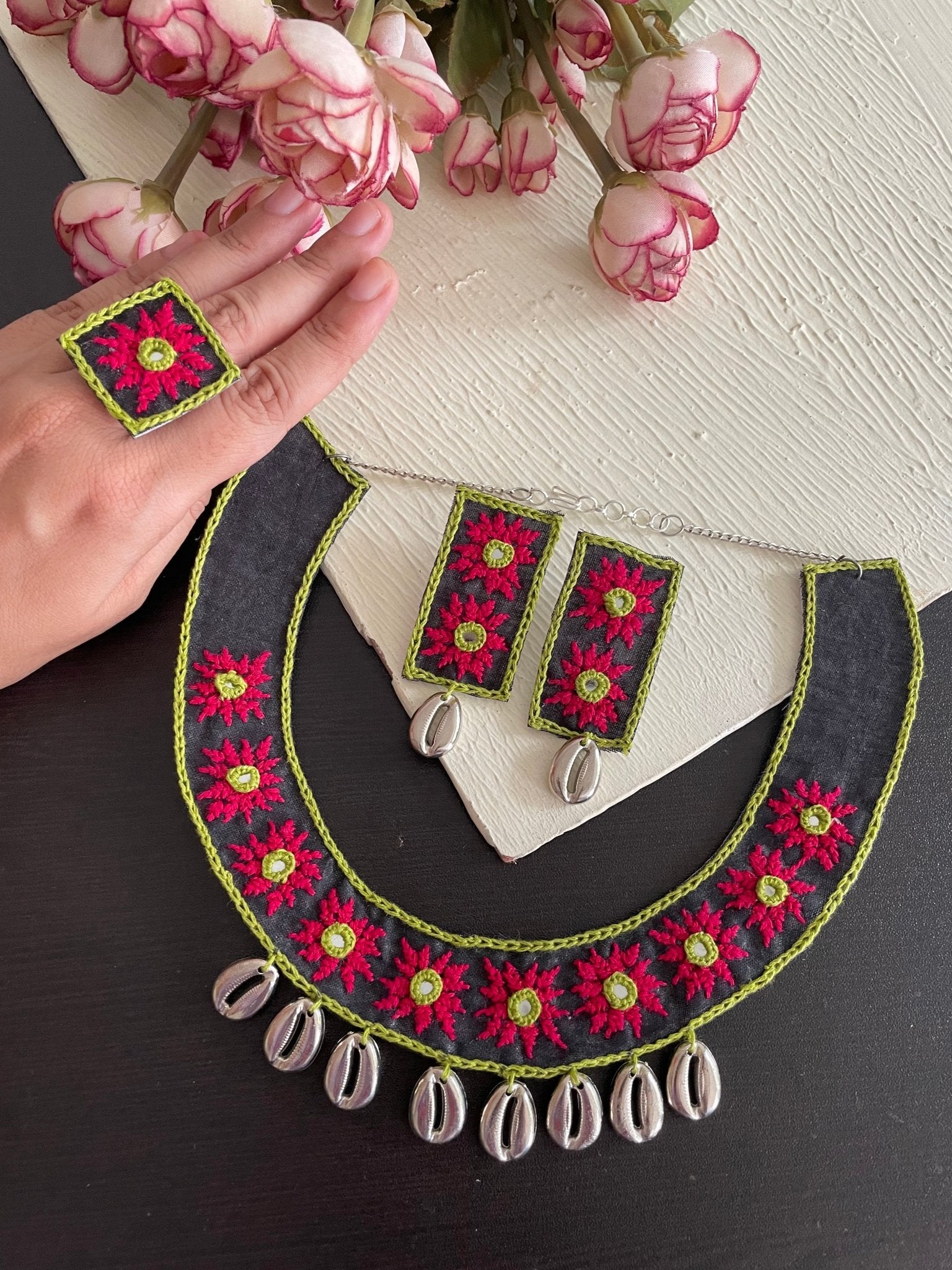 Rabari work necklace set - Kalakari