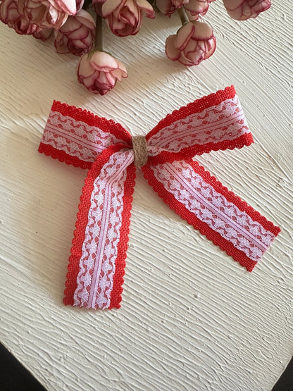 Red jute hairbow - Kalakari
