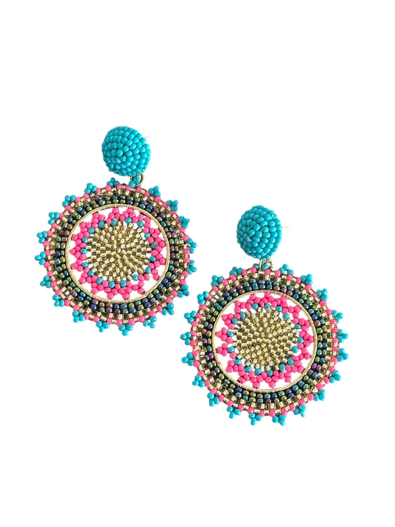 Round beaded earrings - Kalakari