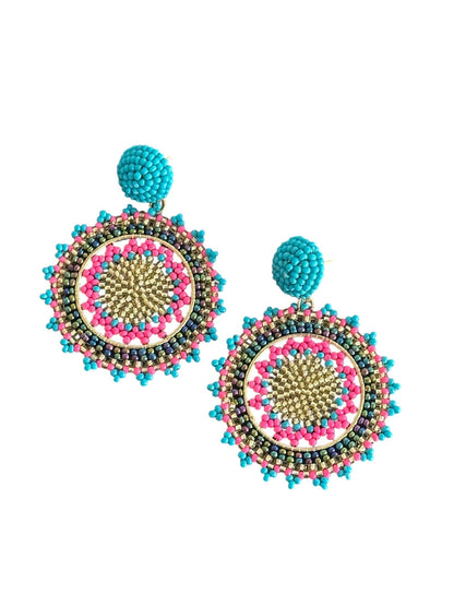Round beaded earrings - Kalakari