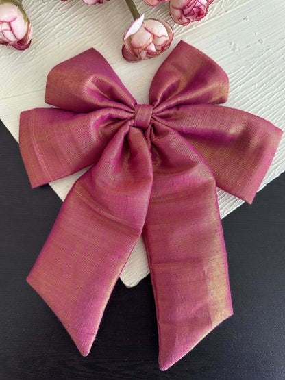 Set of 2 tissue silk hairbows - Kalakari