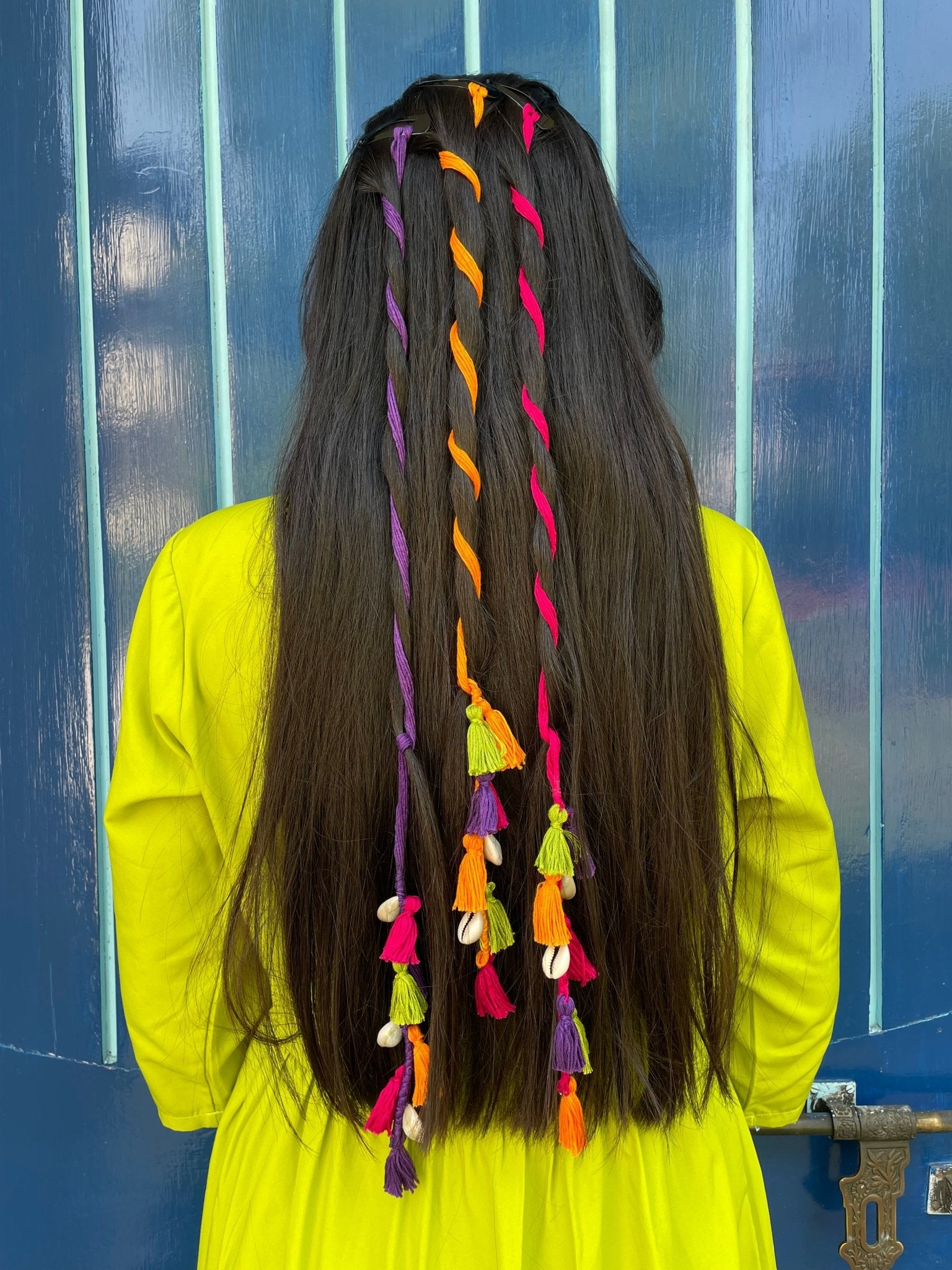 Set of 3 boho hair parandis - Kalakari