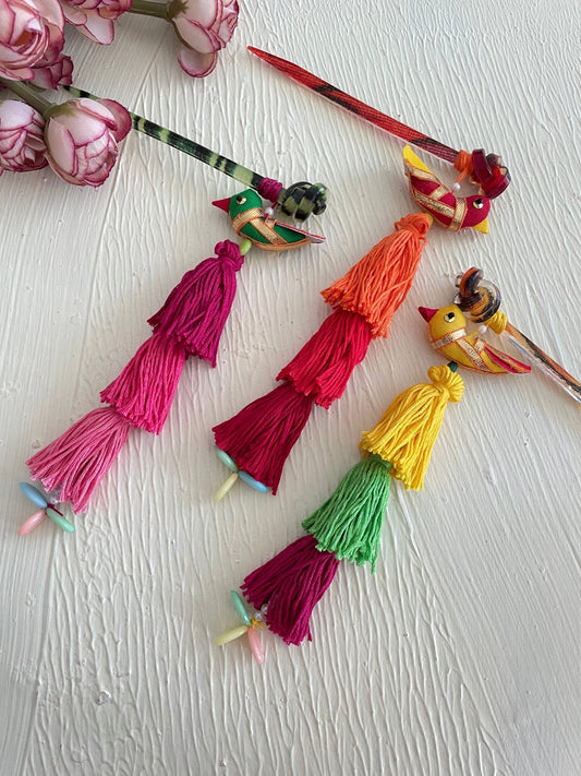 Set of 3 chidiya bun sticks - Kalakari