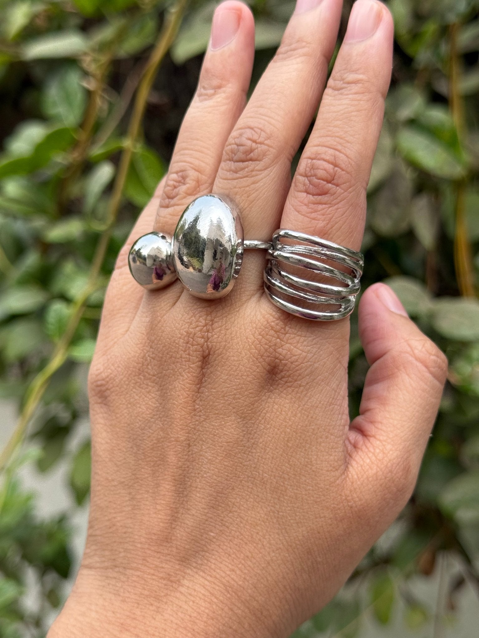 Set of 3 chunky adjustable rings - Kalakari