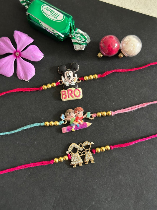 Set of 3 kids rakhi - Kalakari