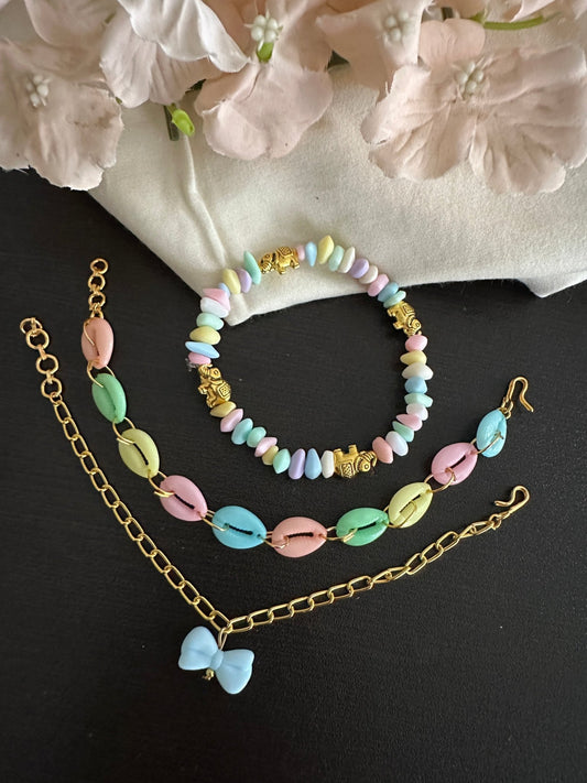 Set of 3 pastel bracelets - Kalakari