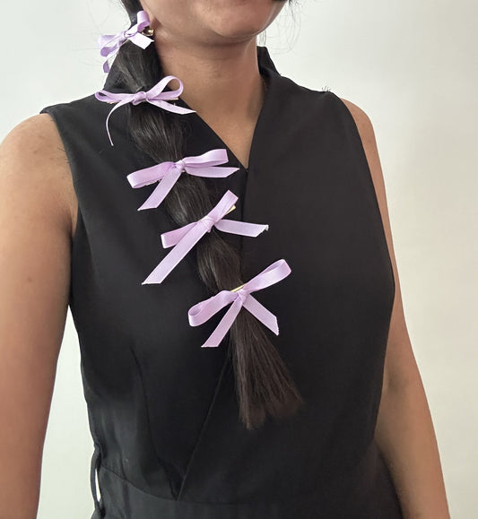 Set of 5 lilac mini bows - Kalakari