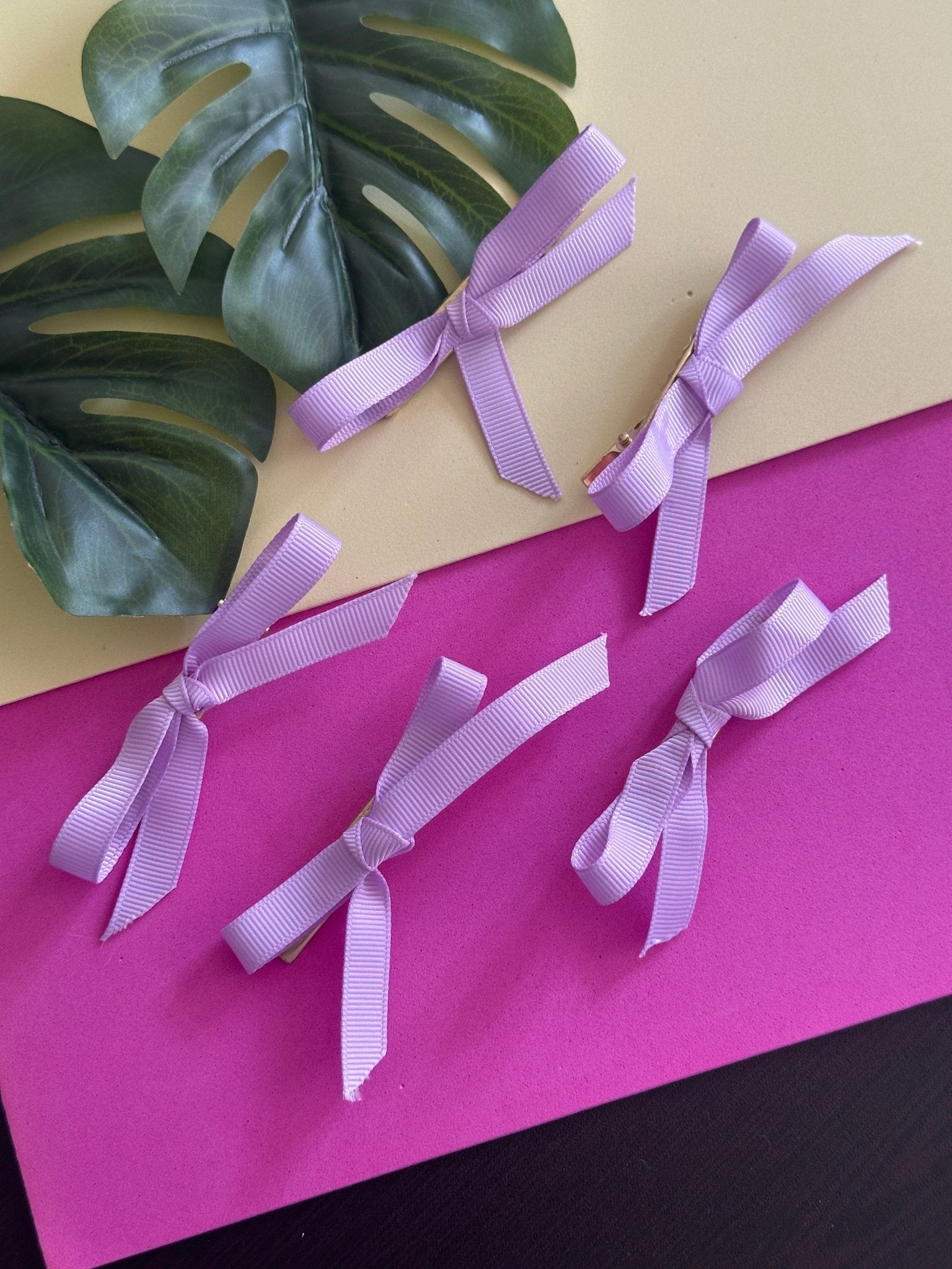 Set of 5 lilac mini bows - Kalakari