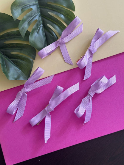 Set of 5 lilac mini bows - Kalakari