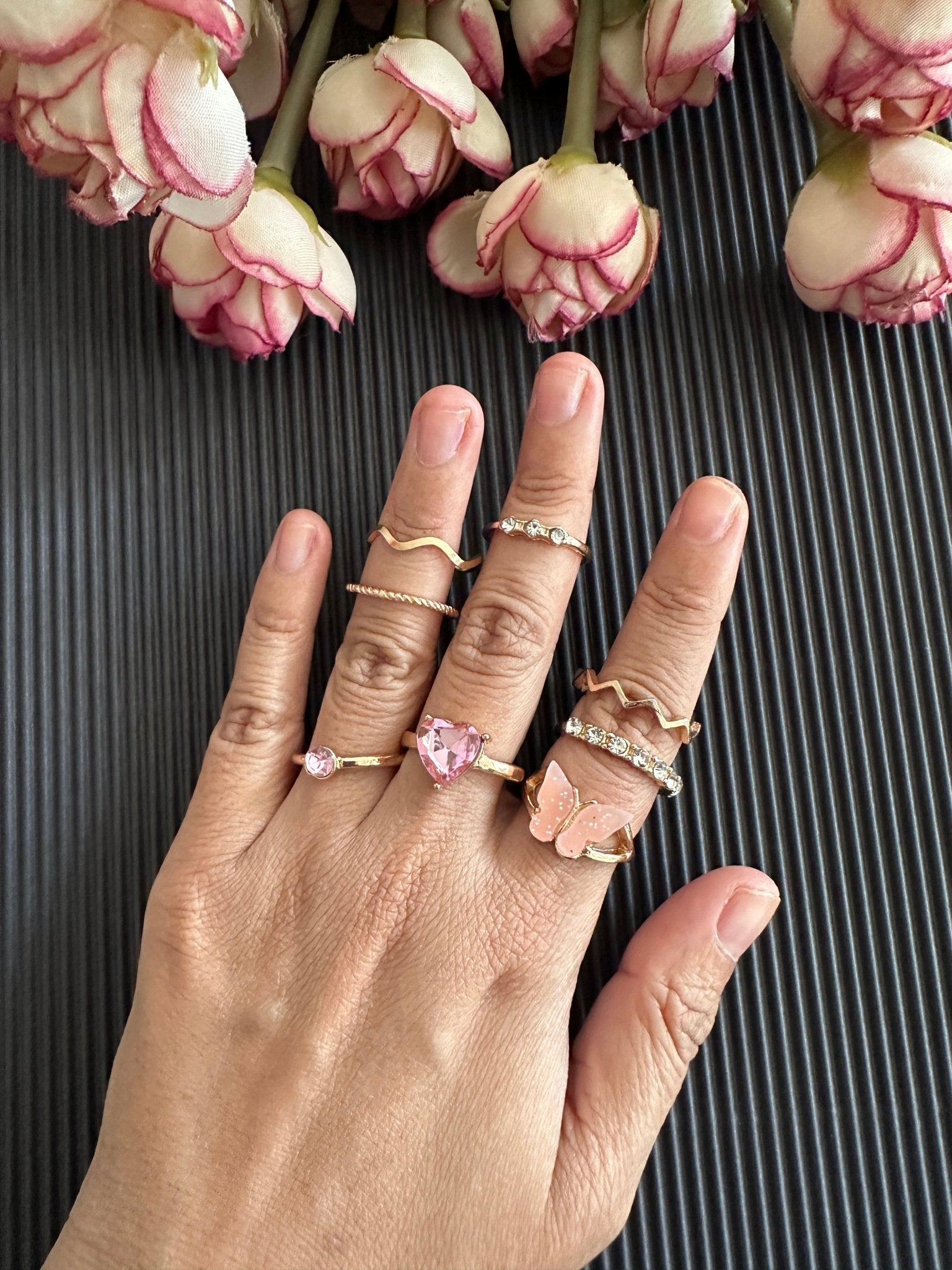 Set of 8 rings - Kalakari
