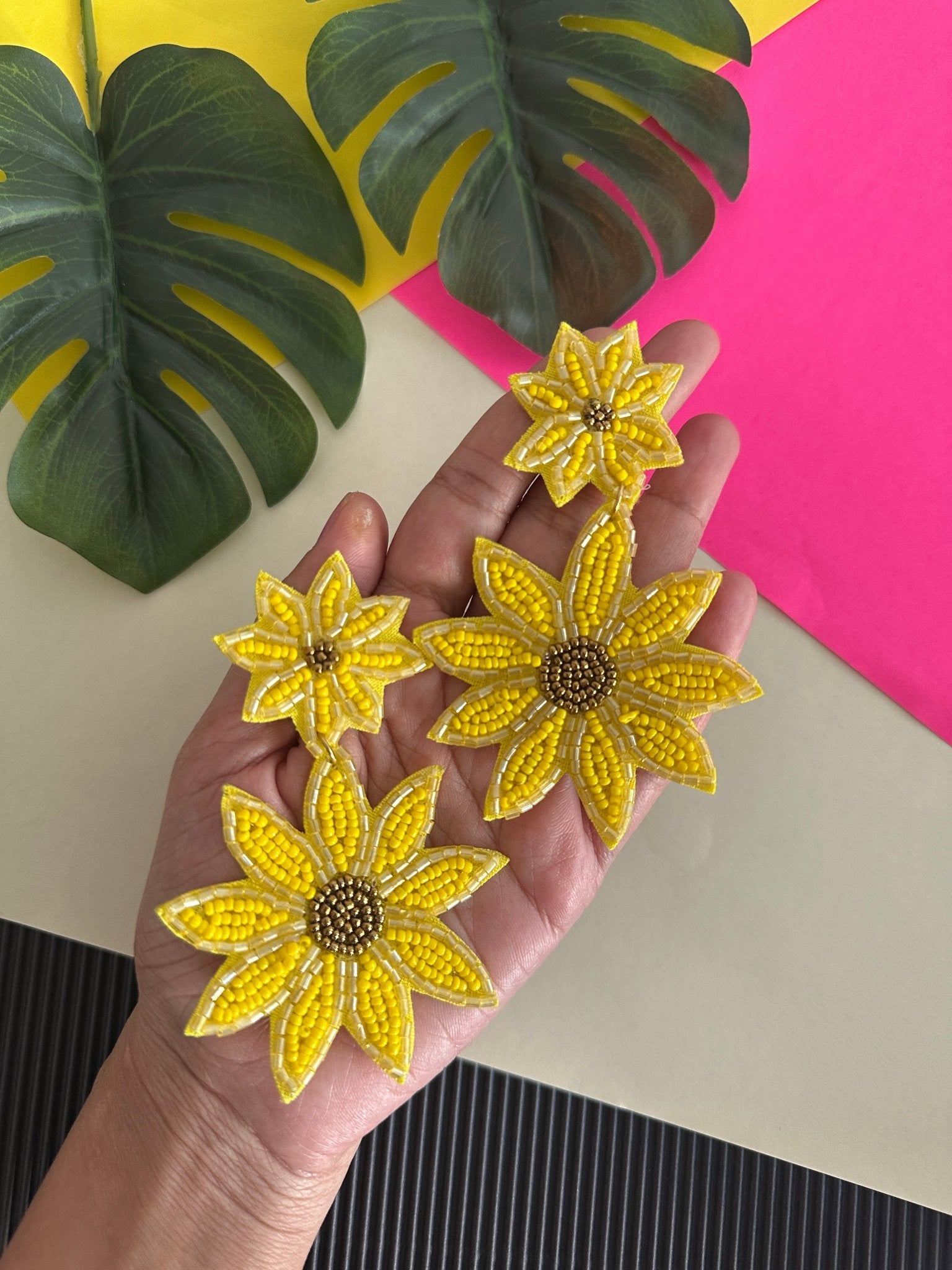 Sunflower earrings - Kalakari