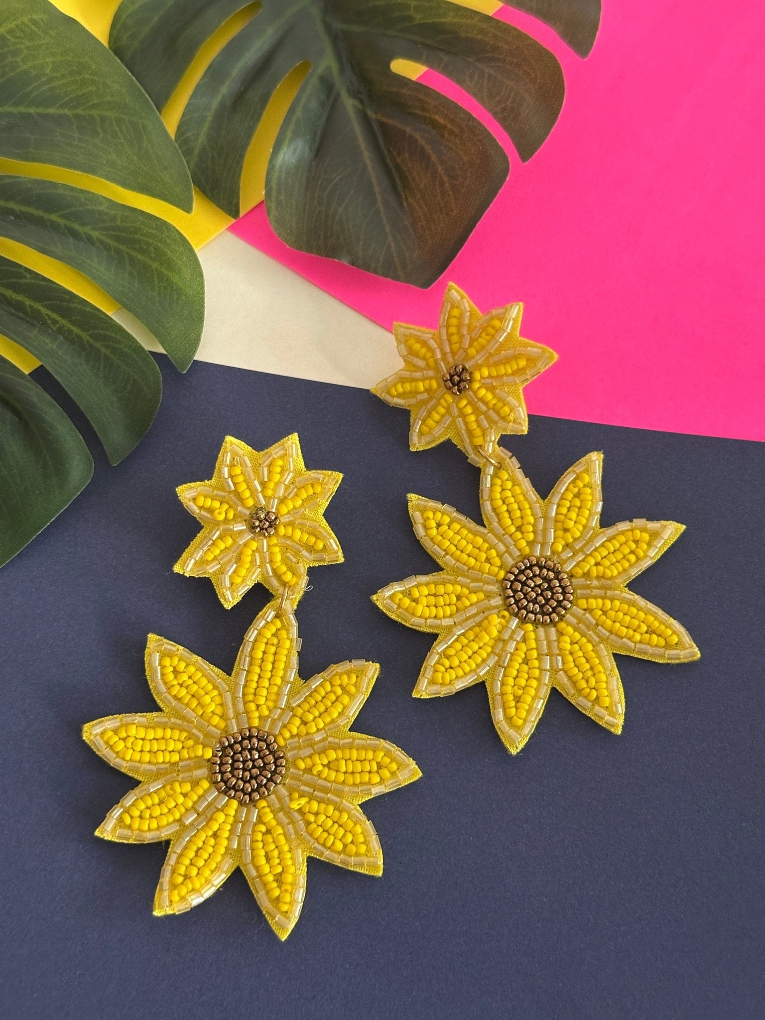 Sunflower earrings - Kalakari