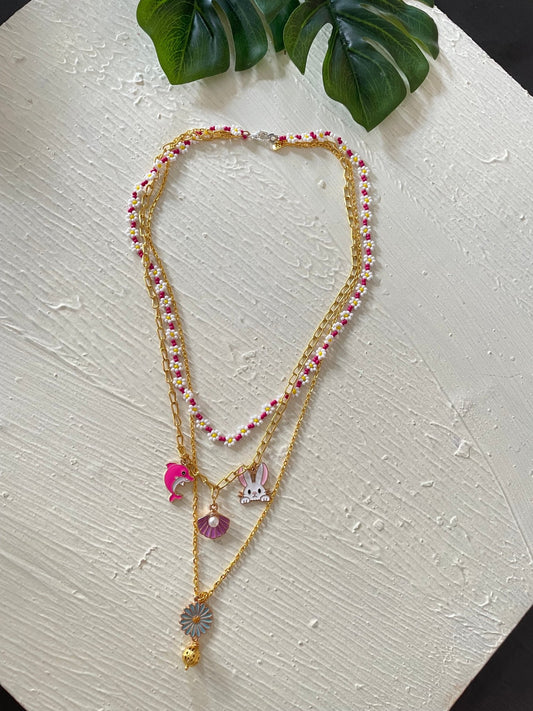 Tripple layered dainty necklace - Kalakari